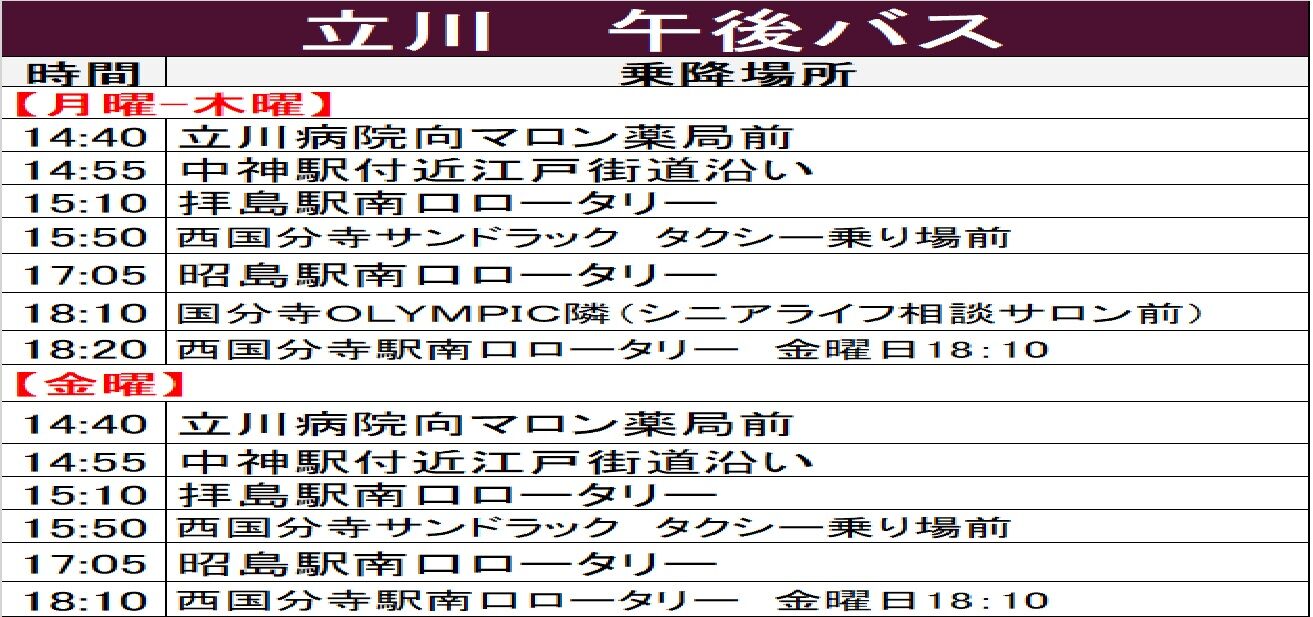 立川　午後